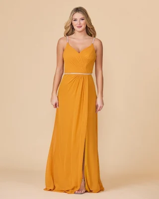 simple beach wedding dress Spahgetti Straps V Neck Side Slit Simple Beach Wedding Dresses, WD327 –  SposaDresses main image 1
